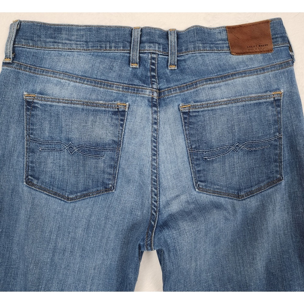 Lucky Brand Charlotte Rail Jeans Womens 6 28 Blue White Oak Distressed USA - Picture 3 of 13